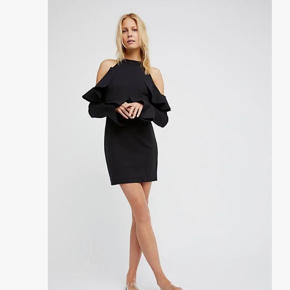 Cute cold shoulder black dress